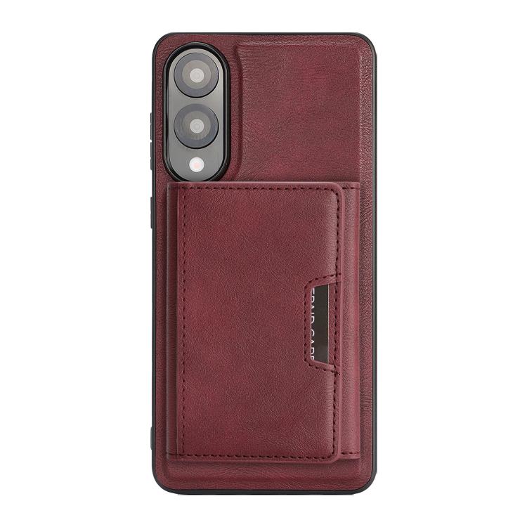 Funda de cuero plegable triple con imán fuerte MagSafe para Samsung Galaxy S25 Edge 5G (rojo)