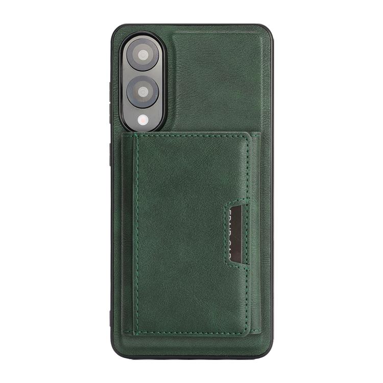 Funda de cuero plegable triple con imán fuerte MagSafe para Samsung Galaxy S25 Edge 5G (verde)