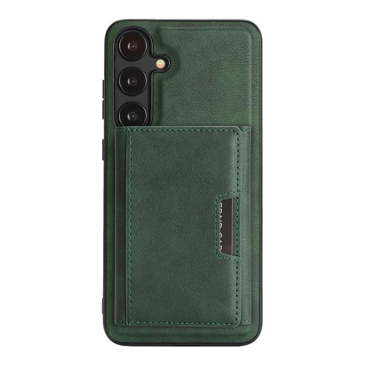 Funda de cuero plegable triple Kalebol con imán fuerte MagSafe para Samsung Galaxy S23+ 5G (verde)