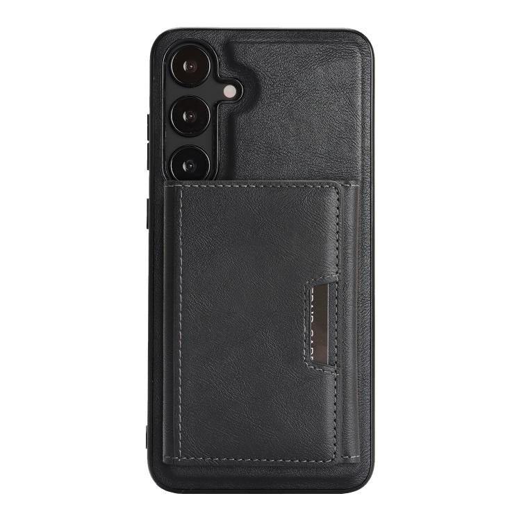 Funda de cuero plegable triple Kalebol con imán fuerte MagSafe para Samsung Galaxy S23 5G (negro)