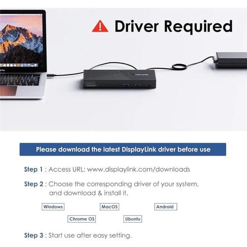 Estación de carga WAVLINK UG69PD24 12 en 1 PD 100 W para Thunderbolt 4/3 (UE)