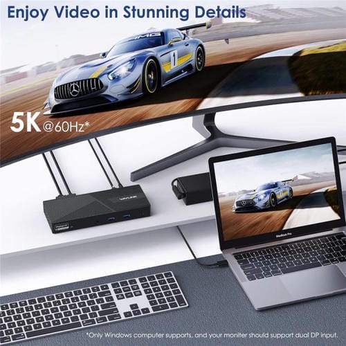 Estación de carga WAVLINK UG69PD24 12 en 1 PD 100 W para Thunderbolt 4/3 (Reino Unido)