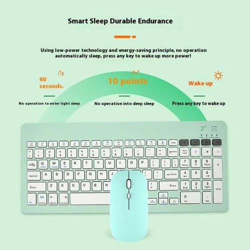 Teclado inalámbrico Bluetooth 2858+030 con ratón silencioso 800/1200/1600 DPI (Blanco)