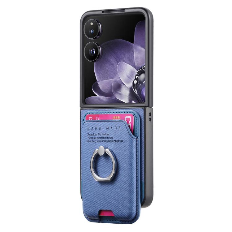 Funda magnética con tapa de tela sarga y anillo para Xiaomi Mix (azul)