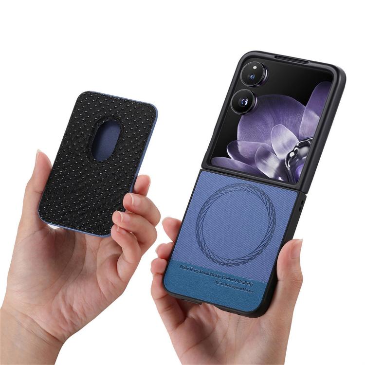 Funda magnética con tapa de tela sarga y anillo para Xiaomi Mix (azul)