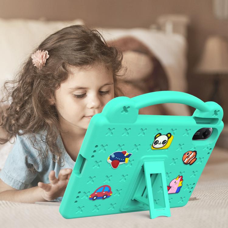 Funda de EVA a prueba de golpes para Xiaomi Redmi Pad 2 11 2025 con asa y soporte para niños (verde menta)
