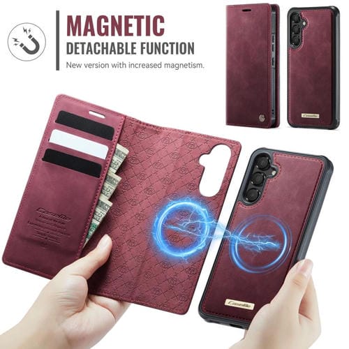 Funda de cuero desmontable con bloqueo RFID magnético para Samsung Galaxy A54 5G CaseMe C49 (roja)