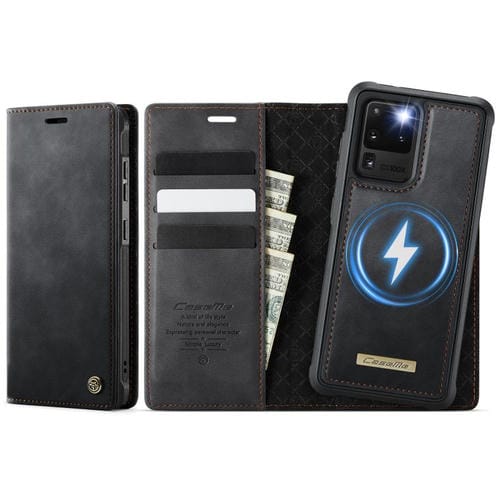 Funda de cuero desmontable con bloqueo RFID magnético CaseMe C49 para Samsung Galaxy S20 Ultra (negra)