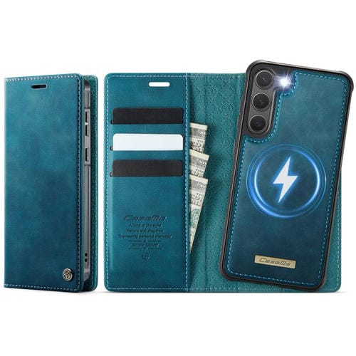 Funda de cuero desmontable con bloqueo RFID magnético para Samsung Galaxy S23 5G CaseMe C49 (verde)