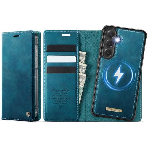 Funda de cuero desmontable con bloqueo RFID magnético CaseMe C49 para Samsung Galaxy S23 FE 5G (verde)