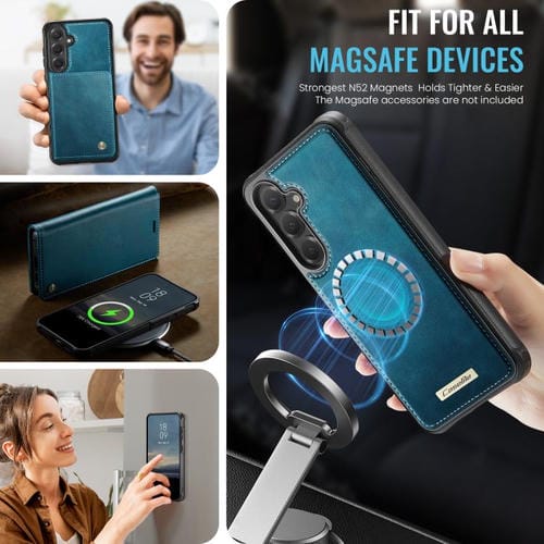 Funda de cuero desmontable con bloqueo RFID magnético CaseMe C49 para Samsung Galaxy S23 FE 5G (verde)