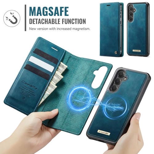Funda de cuero desmontable con bloqueo RFID magnético CaseMe C49 para Samsung Galaxy S23 FE 5G (verde)