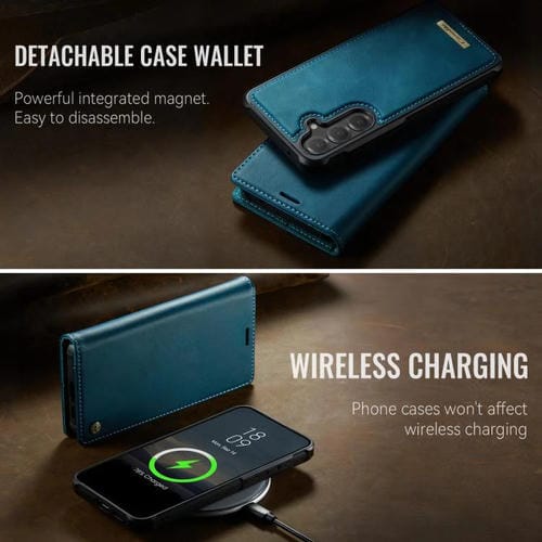 Funda de cuero desmontable con bloqueo RFID magnético CaseMe C49 para Samsung Galaxy S23 FE 5G (verde)