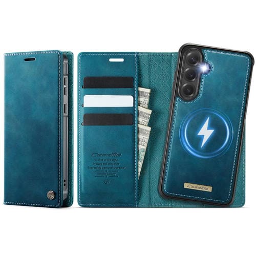 Funda de cuero desmontable CaseMe C49 con bloqueo RFID magnético para Samsung Galaxy S24+/S25+ (verde)