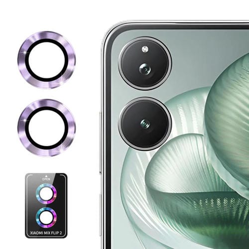 ENKAY Hat-Prince - Lente de cámara trasera 9H con película de vidrio templado de aleación de aluminio para Xiaomi Mix Flip 2 (morado claro)