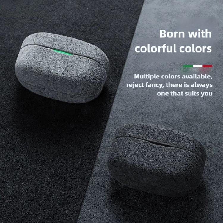 Funda protectora de cuero con tapa de gamuza para auriculares Bluetooth Sony WF-1000 XM4 (gris oscuro)