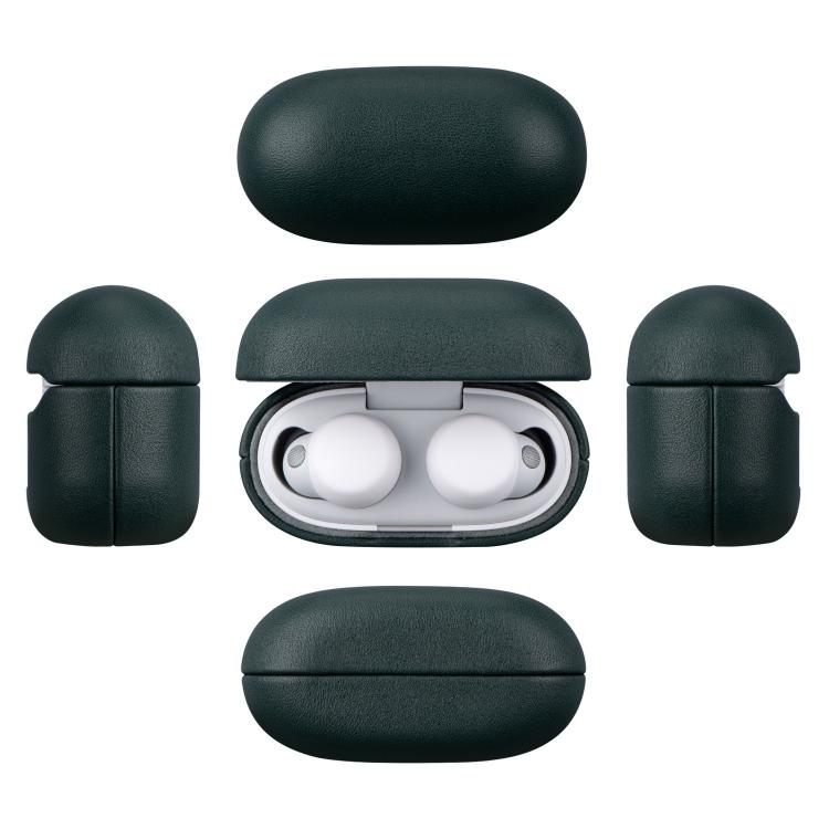 Funda protectora de cuero genuino granulado para auriculares Bluetooth Sony LinkBuds S (flor, jengibre y hierba)