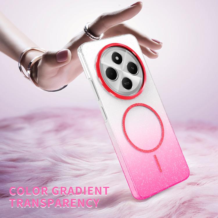 Funda MagSafe a prueba de golpes para Xiaomi Redmi Note 12 4G con purpurina dorada y degradado (dorado)