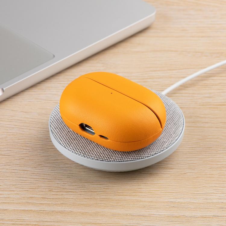 Funda protectora de cuero genuino granulado para auriculares Bluetooth Huawei FreeBuds Pro 4 (marrón)