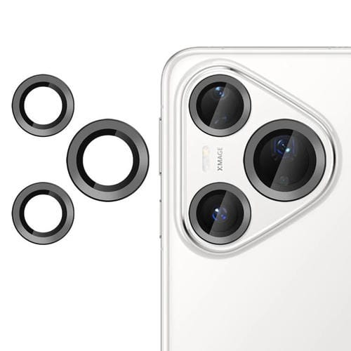 Película de vidrio templado Kalebol para Huawei Pura 80 Pro/Pro+, ultrafina y sin parpadeo, para lente de cámara individual (negro)