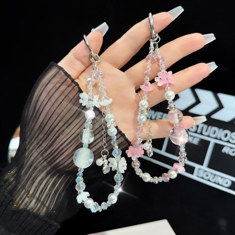 Cadena para teléfono con borlas de cristal púrpura Hulu