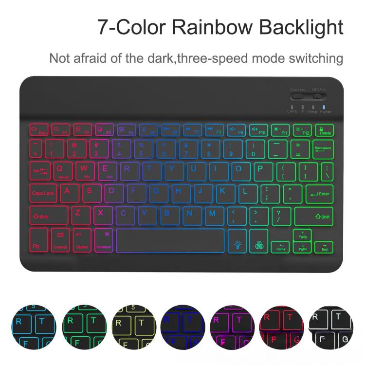 Funda protectora de cuero con teclado Bluetooth retroiluminado para iPad 10.2 (2021/2022) (verde noche oscuro)