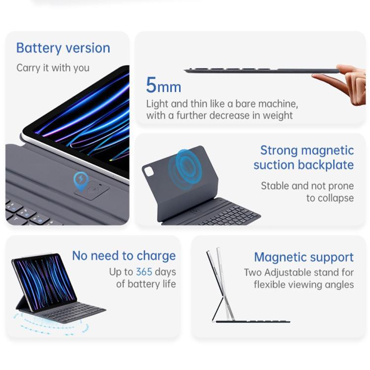 Funda protectora delgada con teclado magnético para iPad 2022