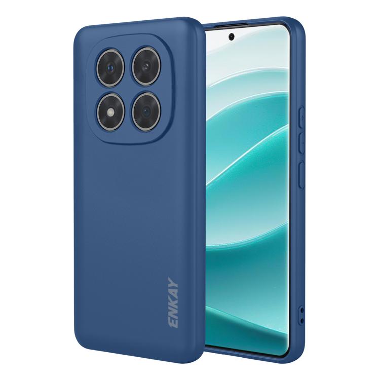 ENKAY - Funda de silicona líquida suave y a prueba de golpes para Redmi Note 14 Pro 5G Global (azul oscuro)