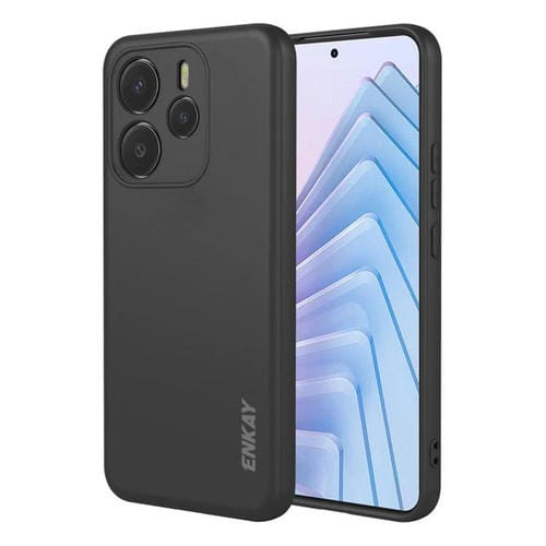 Funda ENKAY de silicona líquida suave y a prueba de golpes para Redmi Note 14 4G (163 mm) (negro)