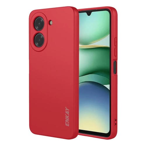 Funda ENKAY de silicona líquida suave y resistente a los golpes para Redmi A5 NFC (173 mm) (roja)
