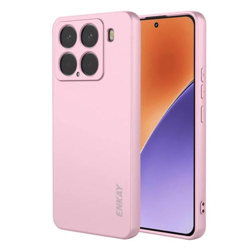 ENKAY - Funda de silicona líquida suave a prueba de golpes para Xiaomi 15 (rosa)