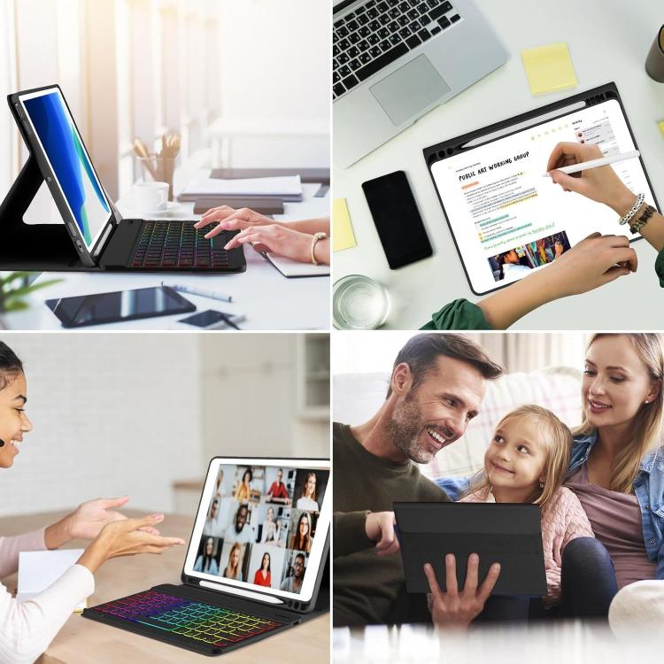 Funda magnética con teclado Bluetooth para iPad Air 2022/2020 de 10,9 pulgadas (azul cielo)