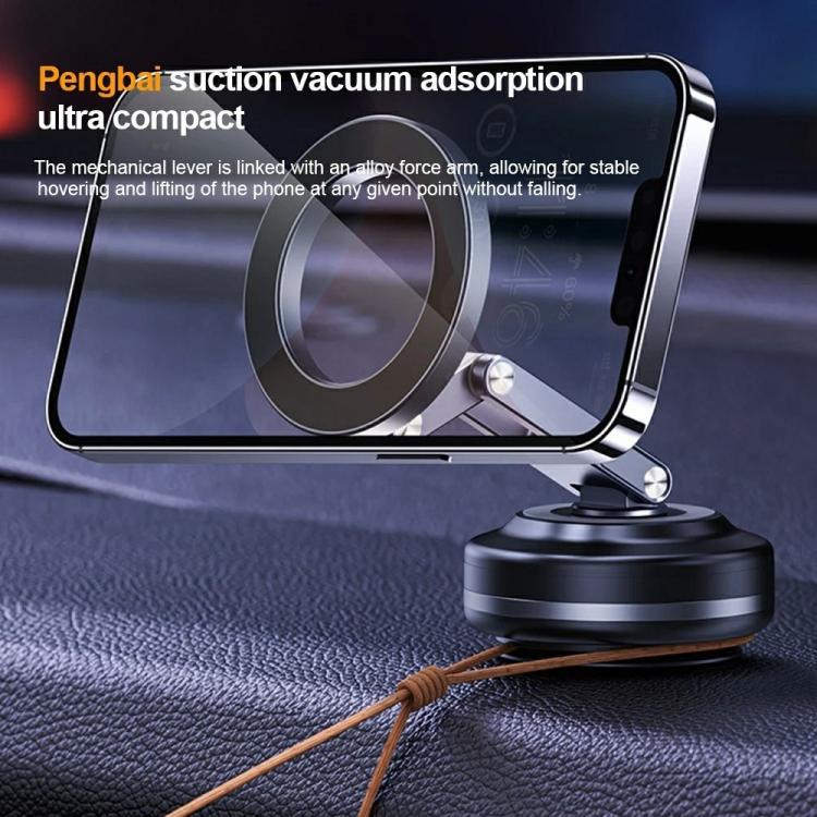 Soporte de teléfono para coche con brazo plegable X63 y ventosa de aleación de aluminio (gris)
