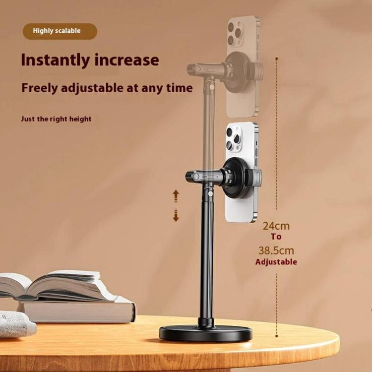 Soporte giratorio y ajustable para teléfono de escritorio T16 para grabación de vlogs en vivo (blanco)