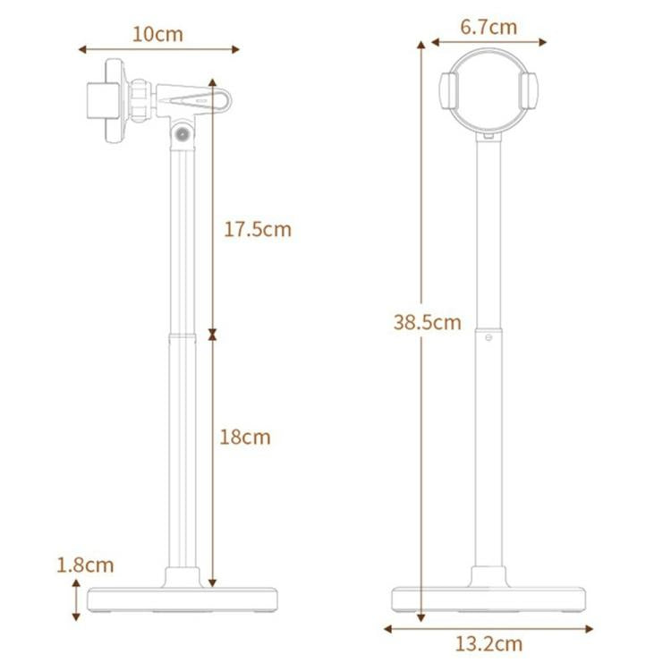 Soporte giratorio y ajustable para teléfono de escritorio T16 para grabación de vlogs en vivo (blanco)
