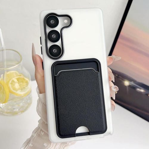 Funda de cuero con textura para Samsung Galaxy S23+ 5G, a prueba de golpes (negra)