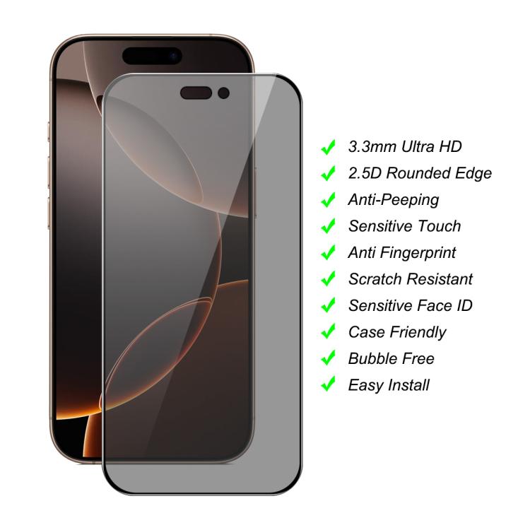 JUNSUNMAY - 25 películas de vidrio templado con impresión de seda y cobertura total para iPhone 16 Pro Max