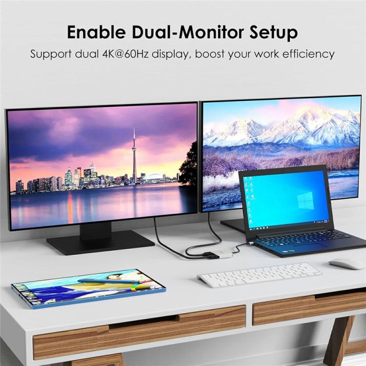 Adaptador USB-C a HDMI WAVLINK UMD320 con puerto alimentación 100 W HDMI 4K y HDMI 8K