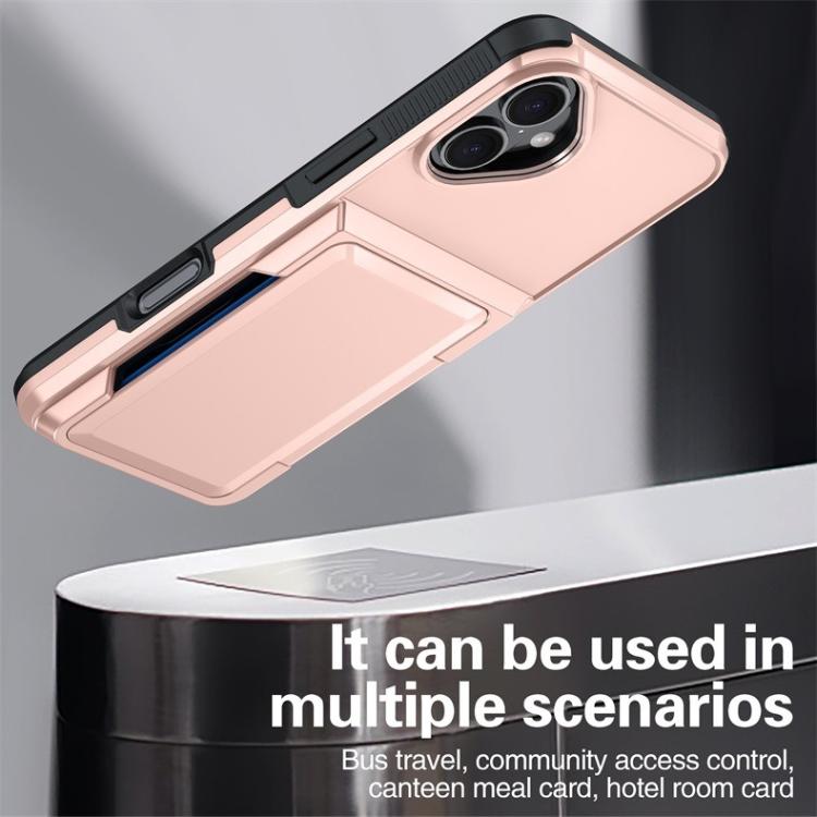 Funda abatible para iPhone 16 con tarjetero, a prueba de golpes, color azul