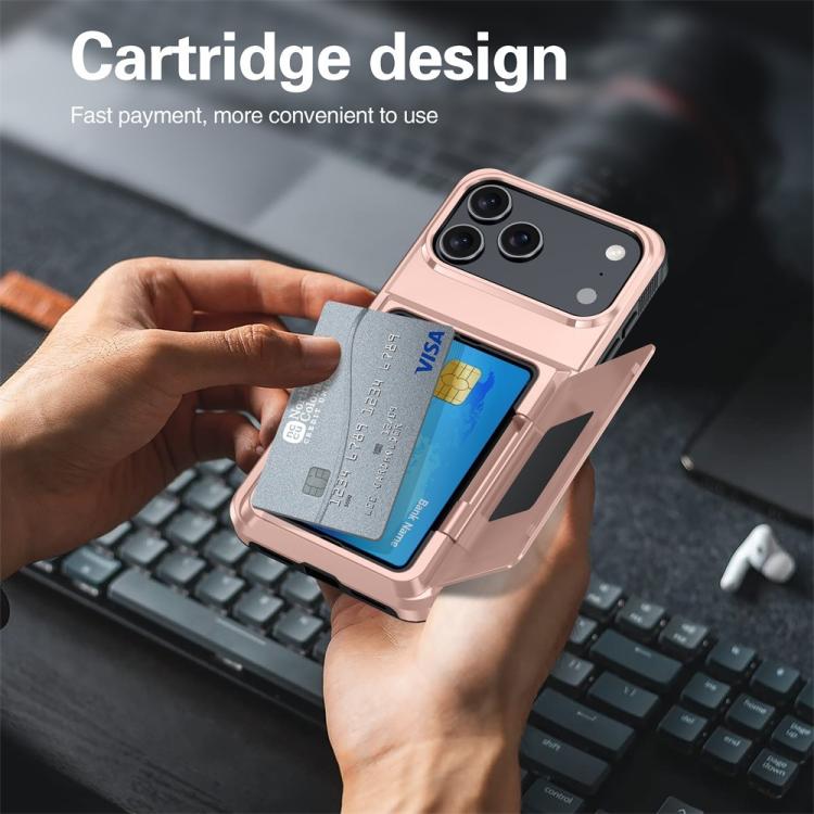 Funda abatible Kalebol para iPhone 17 Pro, con tarjetero, a prueba de golpes (verde militar)