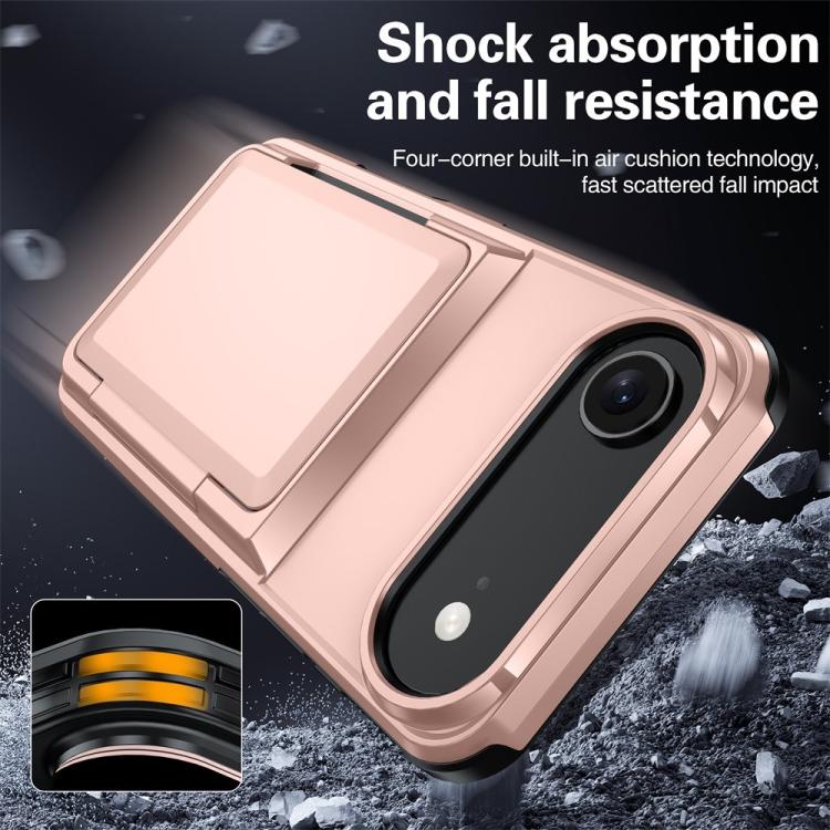Funda abatible para iPhone 17 Air Kalebol con tarjetero, a prueba de golpes (roja)