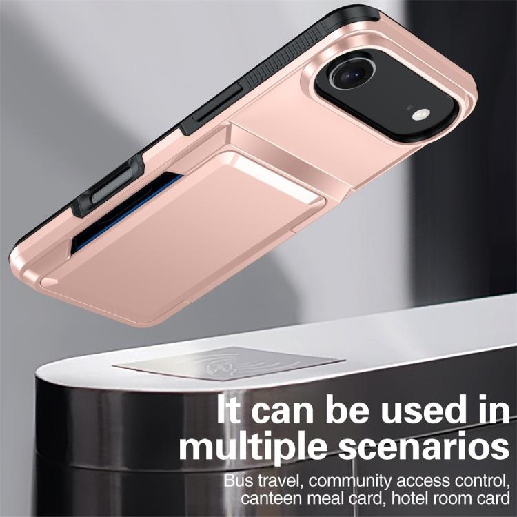 Funda abatible para iPhone 17 Air Kalebol con tarjetero, a prueba de golpes (gris)
