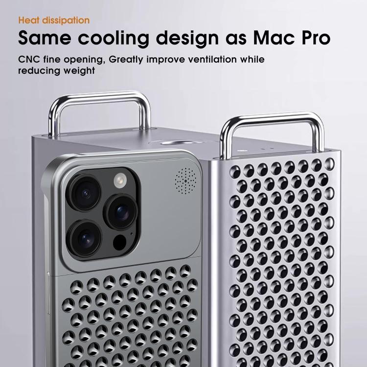 Funda de aleación de aluminio Kalebol con aromaterapia para iPhone 13 Pro (gris)