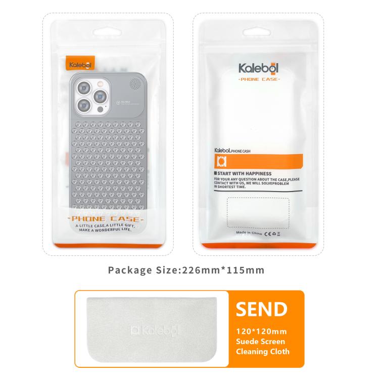 Funda de aleación de aluminio Kalebol con aromaterapia para iPhone 15 (gris)