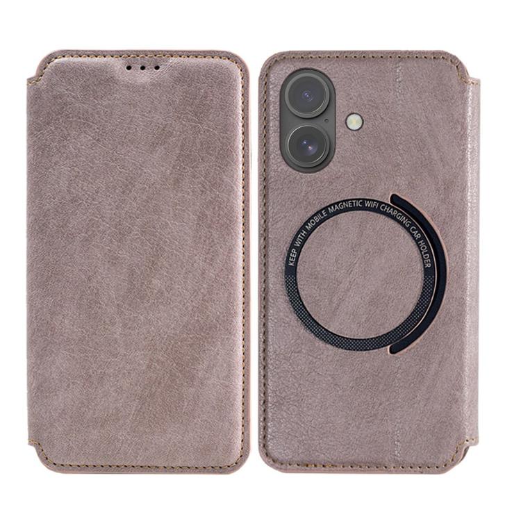 Funda de cuero Kalebol Flip Card Slot MagSafe para iPhone 17 (rosa)