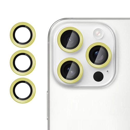 For iPhone 15 Pro Max Kalebol No Flicker Ultra-Thin Individual Camera Lens Tempered Glass Film(Gold)