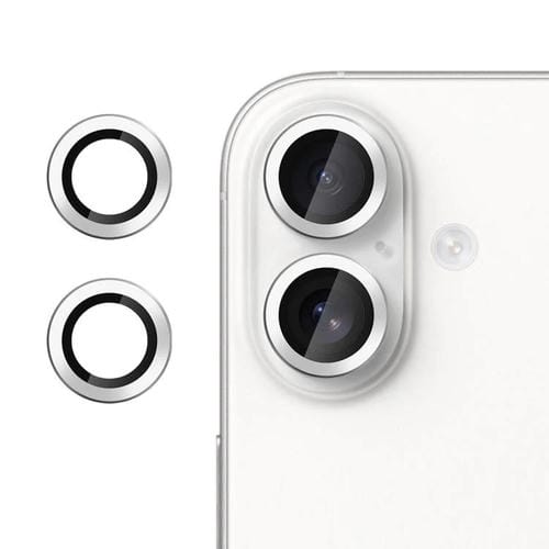For iPhone 16 Kalebol No Flicker Ultra-Thin Individual Camera Lens Tempered Glass Film(Silver)