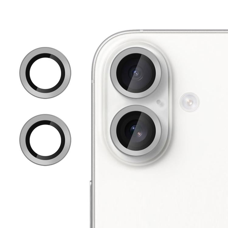 Película de vidrio templado Kalebol para iPhone 16, ultrafina y sin parpadeo para lente de cámara individual (gris grafito)