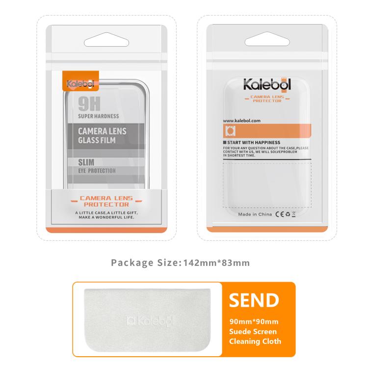 For iPhone 16 Plus Kalebol No Flicker Ultra-Thin Individual Camera Lens Tempered Glass Film(Transparent)