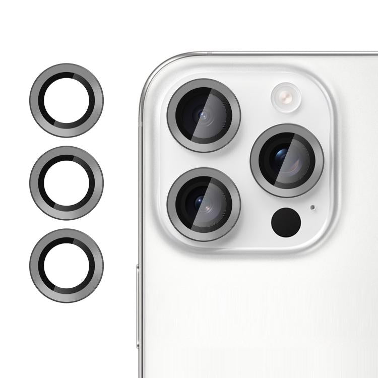 For iPhone 16 Pro Max Kalebol No Flicker Ultra-Thin Individual Camera Lens Tempered Glass Film(Titanium Gray)